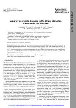 A Purely Geometric Distance to the Binary Star Atlas, a Member of The