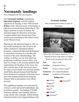 Normandy Landings from Wikipedia, the Free Encyclopedia