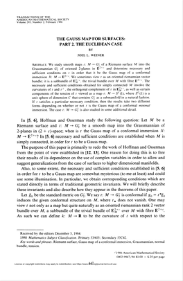 The Gauss Map for Surfaces: Part 2