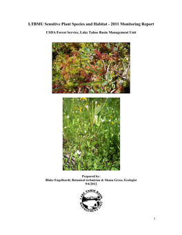 LTBMU Sensitive Plant Species and Habitat - 2011 Monitoring Report