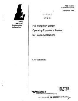 Fire Protection System Operating Experience Review for Fusion Applications