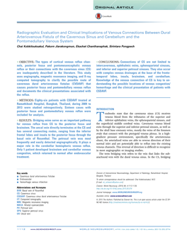 Radiographic Evaluation and Clinical Implications of Venous Connections Between Dural Arteriovenous Fistula of the Cavernous