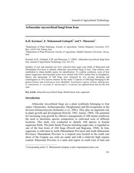 Arbuscular Mycorrhizal Fungi from Iran