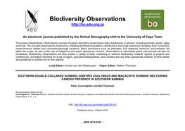 Biodiversity Observations