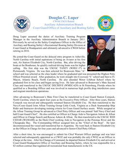 Douglas C. Luper CWO4, USCG Retired Auxiliary Administration Branch Coast Guard Office of Auxiliary and Boating Safety