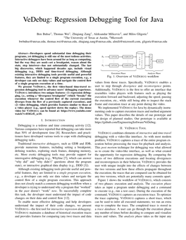 Vedebug: Regression Debugging Tool for Java