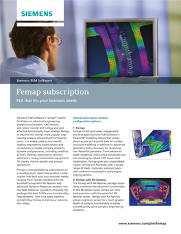 Femap Subscription Options