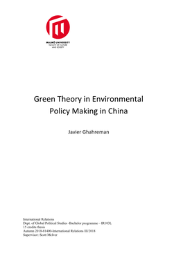 Green Theory in Environmental