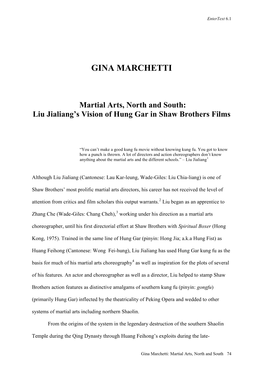 Martial Arts, North and South: Liu Jialiang's Vision of Hung Gar In