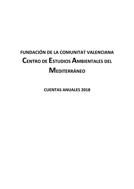 Fundación De La Comunitat Valenciana Centro De Estudios Ambientales Del Mediterráneo