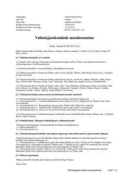 Valimisjaoskondade Moodustamine