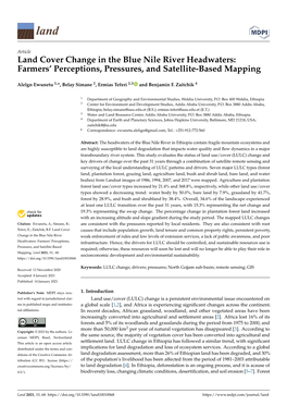 Land Cover Change in the Blue Nile River Headwaters: Farmers’ Perceptions, Pressures, and Satellite-Based Mapping