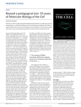 Beyond a Pedagogical Tool: 30 Years of Molecular Biology of the Cell
