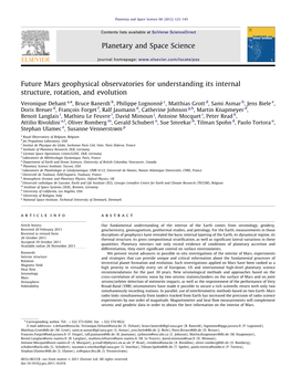 Future Mars Geophysical Observatories for Understanding Its Internal Structure, Rotation, and Evolution