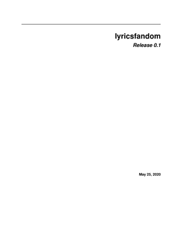 Lyricsfandom Release 0.1