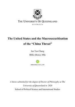 The United States and the Macrosecuritisation of the “China Threat”
