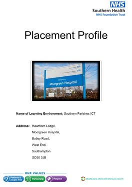 Southern Parishes CCT, Hawthorn Lodge Moorgreen Hospital