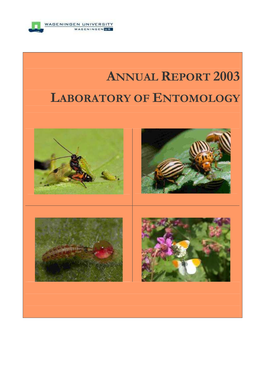 Annual Report 2003 Laboratory of Entomology
