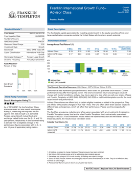 Franklin International Growth Fund–Advisor Class June 30, 2021