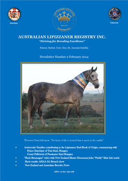 AUSTRALIAN LIPIZZANER REGISTRY INC. “Striving for Breeding Excellence”