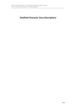 Sheffield Character Zone Descriptions