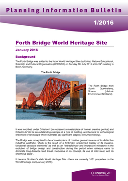 Forth Bridge World Heritage Site January 2016