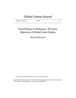 From Polanyi to Pollyanna: the False Optimism of Global Labor Studies