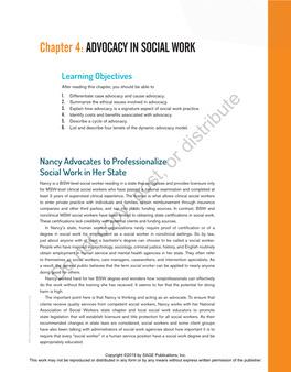 Chapter 4:ADVOCACY in SOCIAL WORK