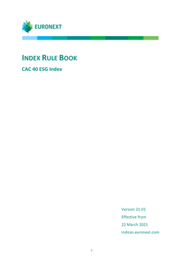 RULE BOOK CAC 40 ESG Index