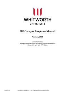 Whitworth Off-Campus Programs Manual