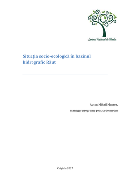 Situația Socio-Ecologică În Bazinul Hidrografic Răut