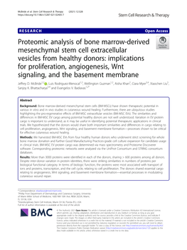 Proteomic Analysis of Bone Marrow