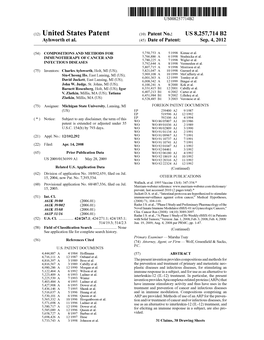 (12) United States Patent (10) Patent No.: US 8,257,714 B2 Aylsworth Et Al