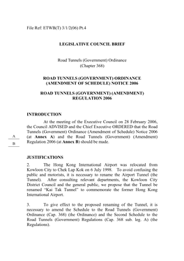 Legislative Council Brief