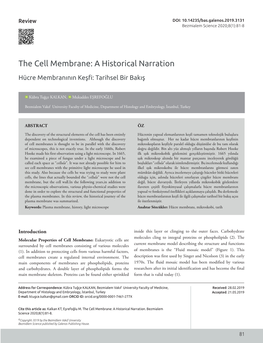 The Cell Membrane: a Historical Narration
