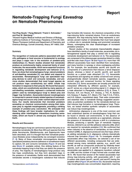 Nematode-Trapping Fungi Eavesdrop on Nematode Pheromones