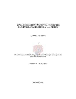 Genome Evolution and Systematics of the Paenungulata (Afrotheria, Mammalia)