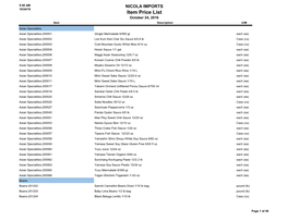 Item Price List October 24, 2016 Item Description U/M