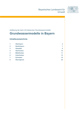 Grundwassermodelle in Bayern