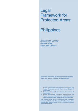 Legal Framework for Protected Areas: Philippines