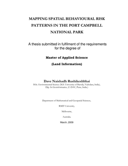 Mapping Spatial Behavioural Risk Patterns in the Port Campbell National Park