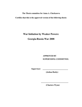 Georgia-Russia War 2008