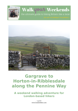 Gargrave to Horton-In-Ribblesdale Along the Pennine Way