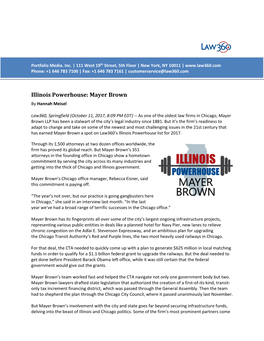Illinois Powerhouse: Mayer Brown by Hannah Meisel