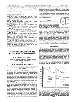 Mbutsh USE of MECAMYLAMINE IN