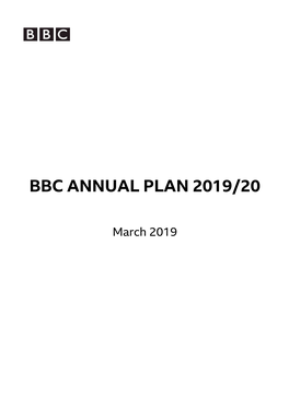 Bbc Annual Plan 2019/20