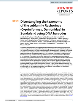 Disentangling the Taxonomy of the Subfamily Rasborinae