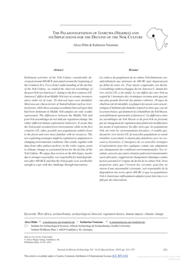 The Palaeovegetation of Janruwa (Nigeria) and Its Implications for the Decline of the Nok Culture