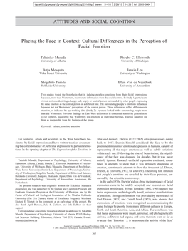 Cultural Differences in the Perception of Facial Emotion