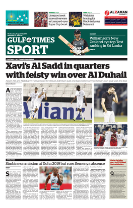 Xavi's Al Sadd in Quarters with Feisty Win Over Al Duhail